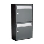 Brievenbusunit Flow set wand 2-hoog - antraciet, Verzenden, Nieuw