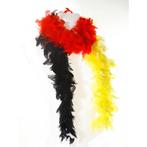 Belgie boa rood/geel/zwart 180 cm - Boa's, Hobby en Vrije tijd, Feestartikelen, Nieuw, Ophalen of Verzenden