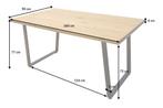 Moderne eettafel LOFT 160cm eiken design zwart metalen poten, Huis en Inrichting, Tafels | Eettafels, Ophalen of Verzenden, Nieuw