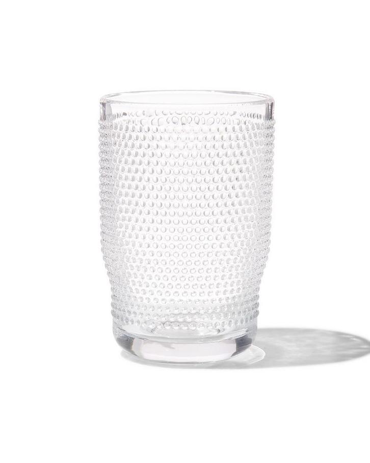 HEMA Longdrink glas Bergen bolletjes reliëf 340ml, Verzamelen, Glas en Borrelglaasjes, Nieuw, Verzenden