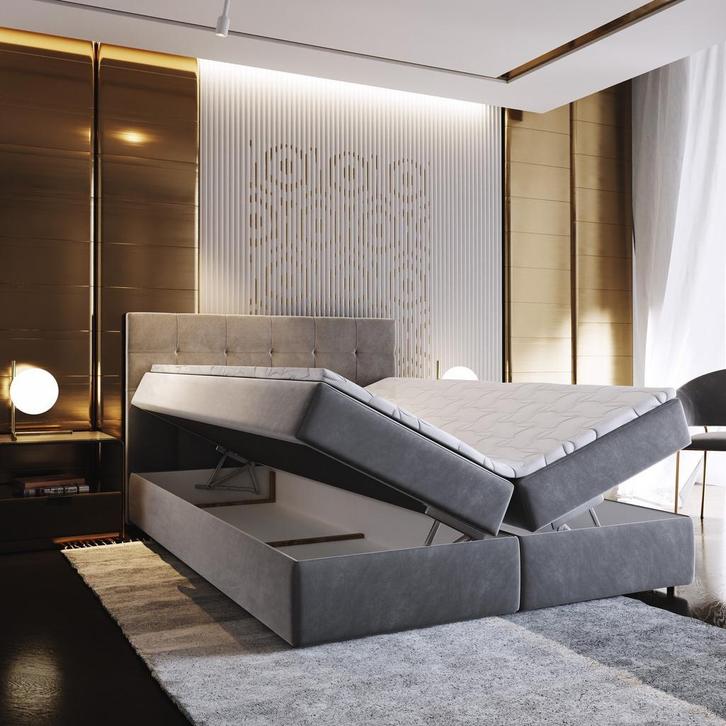 Boxsprings met Opbergruimte + Elektro – Direct Leverbaaar !, Huis en Inrichting, Slaapkamer | Boxsprings, 180 cm, 200 cm, Wit