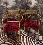 Eetkamerstoel (4) - metaal, stof - 4, Regency verguld, Nieuw