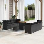 vidaXL Tuin Sofa Set 11 pcs Zwart poly rattan, Tuin en Terras, Tuinsets en Loungesets, Verzenden, Nieuw