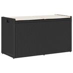 vidaXL Opbergbank met kussen voor buiten 100 cm poly rattan, Verzenden, Nieuw, Rotan