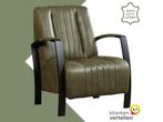 Leren fauteuil Glamour - Granada Moss (olijf/groen), Huis en Inrichting, Fauteuils, Nieuw, Ophalen of Verzenden, 50 tot 75 cm