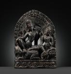 Houten zuil van Shiva en Parvati - Hout - Nepal - 17e eeuw