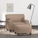 vidaXL Fauteuil met voetenbank 60 cm kunstleer, Eenpersoons, Verzenden, Nieuw, Leer