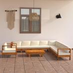 vidaXL 10-delige tuinloungeset met kussens 100x60 cm, Verzenden, Nieuw, Hardhout, Loungeset