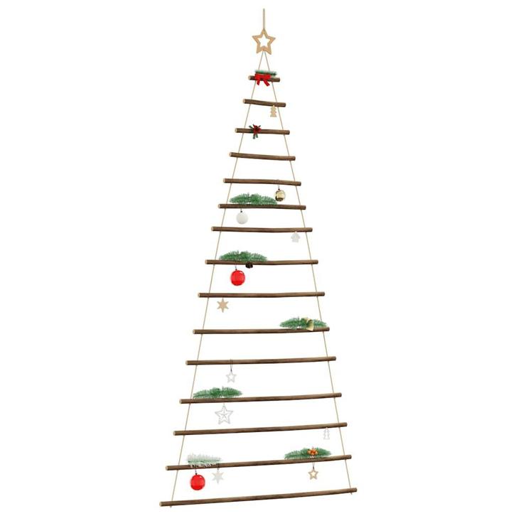 vidaXL Hangende kerstboom met topster 100x210 cm natuurlijke, Diversen, Kerst, Nieuw, Verzenden