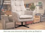 Leren draaifauteuil Central - Kenia Lightgrey (lichtgrijs), Nieuw, Ophalen of Verzenden, 75 tot 100 cm, Industrieel, Modern