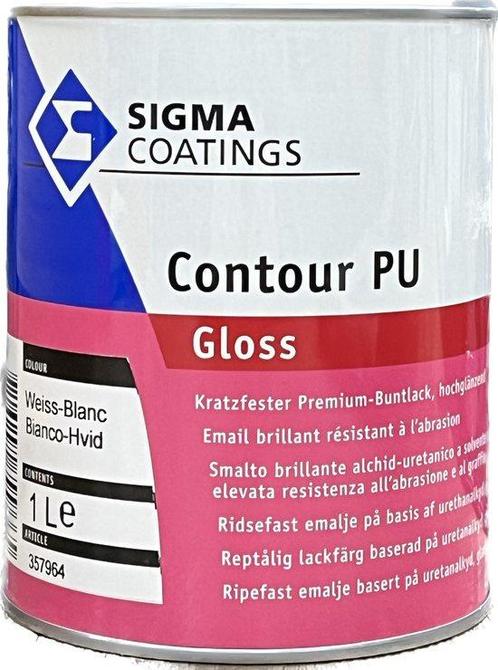 Sigma S2U / Contour PU Gloss - 1 liter - WIT, Doe-het-zelf en Verbouw, Verf, Beits en Lak, Nieuw, Verzenden