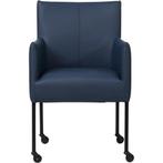 Leren eetkamerstoel Desire - Hermes Kobalt (blauw) - Poten, Ophalen of Verzenden, Nieuw, Leer, Bohemian, Industrieel, Modern, Scandinavisch