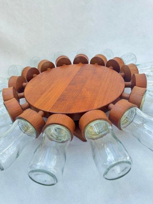 digsmed - Kruidendoos - Teak - Kruidenrad 16-delig, Antiek en Kunst, Antiek | Meubels | Stoelen en Banken