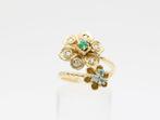 Ring - 14 karaat Geel goud Smaragd - Diamant, Sieraden, Tassen en Uiterlijk, Ringen, Nieuw