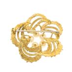 Gouden broche met parel, Gebruikt, Overige kleuren, Ophalen of Verzenden, Met edelsteen