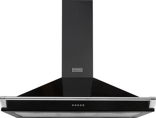 Stoves Richmond CHIM 100PYR BLK wand afzuigkap met rails - z, Witgoed en Apparatuur, Afzuigkappen, Vrijstaand, Wandschouwkap, Nieuw