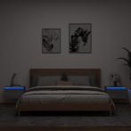 vidaXL Nachtkastjes met LEDs 2 st wandgemonteerd grijs, Minder dan 45 cm, Verzenden, Nieuw, Minder dan 55 cm