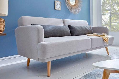 Elegante 3-zitsbank STUDIO 200cm grijs incl. kussen met, Huis en Inrichting, Slaapkamer | Slaapbanken, Ophalen of Verzenden