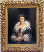 Europese school (XIX) - Portrait dune Reine - NO RESERVE, Antiek en Kunst, Kunst | Schilderijen | Klassiek