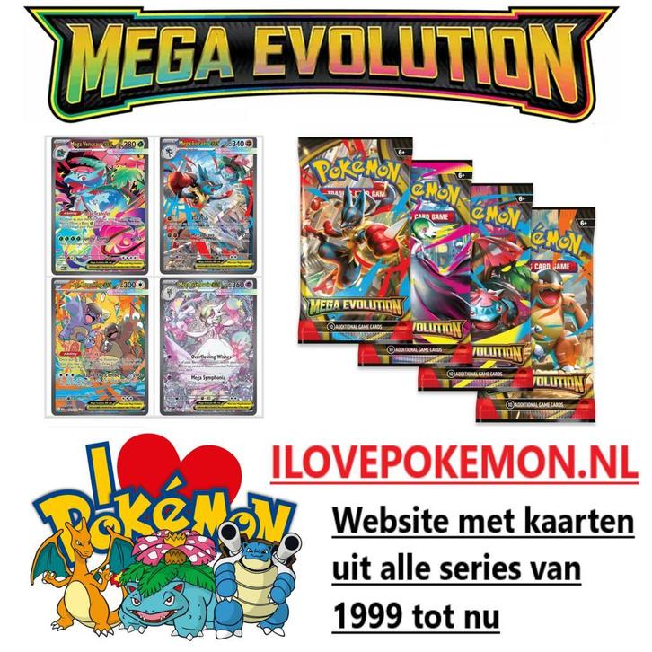 Pokemon Kaarten Trading Cards - Mega Evolution, Hobby en Vrije tijd, Verzamelkaartspellen | Pokémon, Losse kaart, Zo goed als nieuw