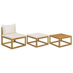 Loungeset Acaciahout Creme | Retourdeal | 40% Korting, Tuin en Terras, 2 zitplaatsen, Hardhout, Nieuw, Ophalen of Verzenden