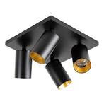 Richtbare opbouwspot Mila 4 zwart / goud Binnenverlichting, Verzenden, Nieuw