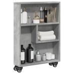 vidaXL Opbergtrolley smal 48x13x68 cm bewerkt hout, Huis en Inrichting, Kasten | Boekenkasten, Verzenden, Nieuw, Overige houtsoorten