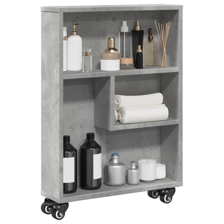 vidaXL Opbergtrolley smal 48x13x68 cm bewerkt hout, Huis en Inrichting, Kasten | Boekenkasten, Nieuw, Overige houtsoorten, Verzenden