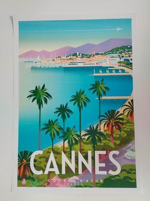 Monsieur Z - Original Travel Poster  Cannes  French, Antiek en Kunst, Kunst | Tekeningen en Foto's