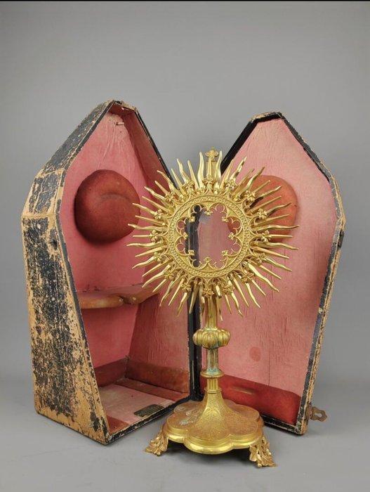 Monstrans - Verguld brons - 1930-1940 - Ostensorium met, Antiek en Kunst, Kunst | Niet-Westerse kunst