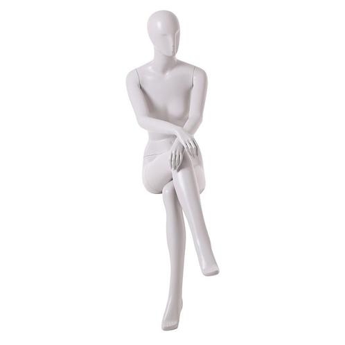 Faceless etalagepop dame zittend glossy wit LGZ6, Zakelijke goederen, Kantoor en Winkelinrichting | Winkel en Inventaris