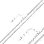 Zilveren flat chain 45 cm verstelbaar, Verzenden, Nieuw, Zilver
