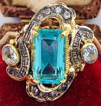 Zonder Minimumprijs - Ring - 9 kt. Geel goud, Zilver, Sieraden, Tassen en Uiterlijk, Ringen, Nieuw