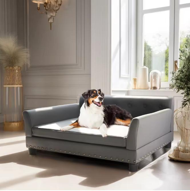 Verhoogde Hondenbank – Luxe Microfiber Leren Hondenbed, Dieren en Toebehoren, Hondenhokken, Nieuw, Verzenden
