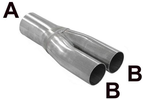 Y buis A= 76 mm, B= 76 mm Universeel RVS T-X-Y buizen, Auto-onderdelen, Uitlaatsystemen, Nieuw, Verzenden