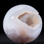 Exclusief - Natuurlijke Witte Agata met Kristal Geode Bol -