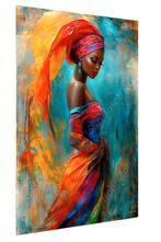 John Joseb glasschilderij vrouw met kleurrijke jurk abstract, Huis en Inrichting, Minder dan 50 cm, Verzenden, Nieuw, Schilderij
