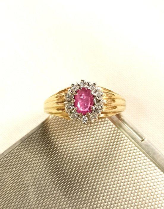 Verlovingsring - 14 karaat Geel goud - 0.70ct. tw. Robijn -, Sieraden, Tassen en Uiterlijk, Antieke sieraden