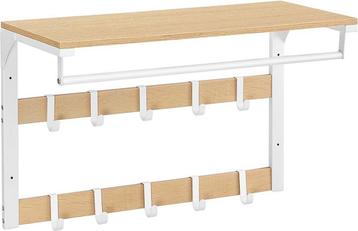 Wandkapstok - breedte 65 cm - eiken met wit - metaal met beschikbaar voor biedingen