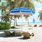 Nieuwe Grote Strandparasol 180cm – Verstelbaar – Blauw, Tuin en Terras, Parasols, Verzenden, Nieuw, Stokparasol, Waterdicht