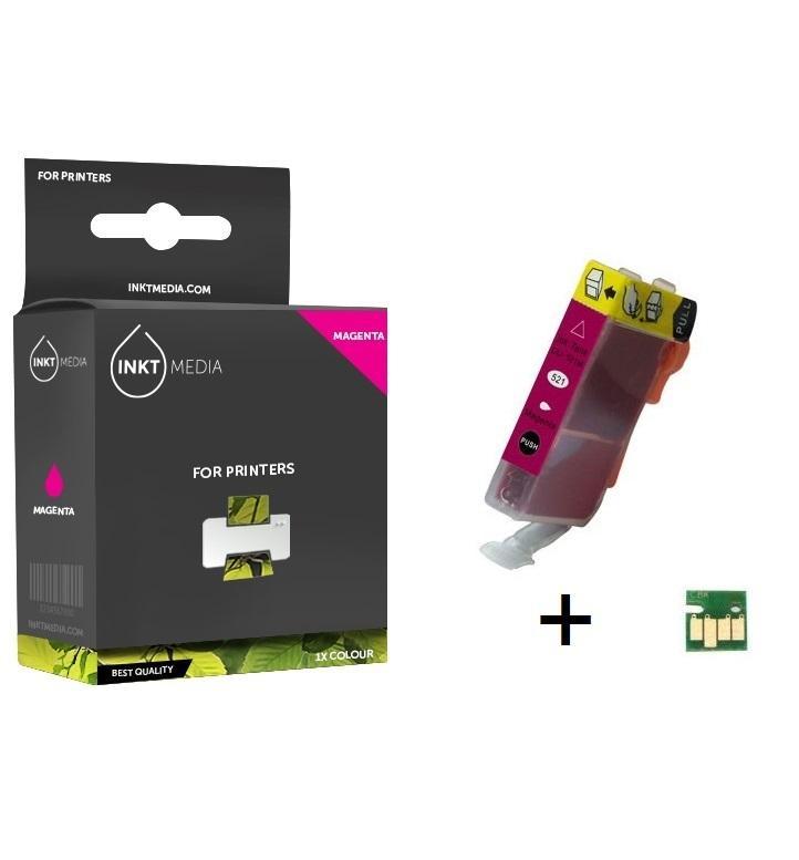Geschikt Canon CLI-521M inktcartridge Magenta MET CHIP, Computers en Software, Printerbenodigdheden, Cartridge, Nieuw