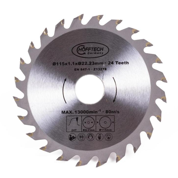 Hofftech Zaagblad cirkelzaag - 24 tanden - Ø 115 mm - Asg.., Doe-het-zelf en Verbouw, Gereedschap | Zaagmachines, Nieuw, Ophalen of Verzenden