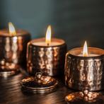 Veda 3-geurkaarsenset koper met deksel Vata-Pitta-Kapha -, Ophalen of Verzenden, Nieuw