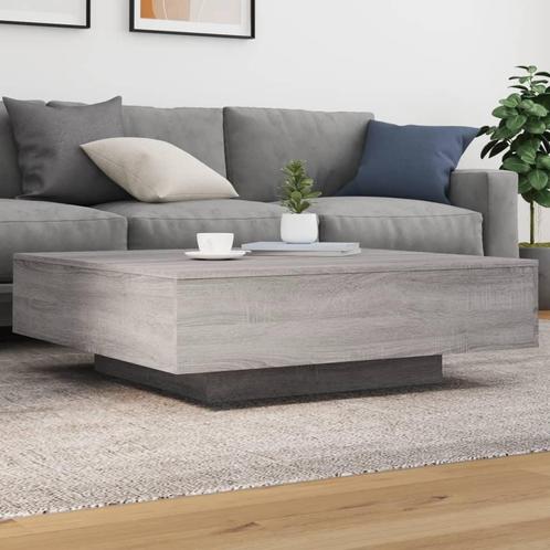 vidaXL Salontafel 100x100x31 cm bewerkt hout grijs sonoma, Huis en Inrichting, Tafels | Salontafels, 100 tot 150 cm, Nieuw, Overige houtsoorten
