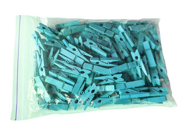 Set van 100 kleine wasknijpers van hout (35 mm, lichtblauw), Doe-het-zelf en Verbouw, Gereedschap | Handgereedschap, Nieuw, Ophalen of Verzenden