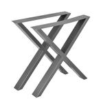 Stalen X tafelpoten set van 2 meubelpoot 69x72 cm metaal gri, Nieuw, Verzenden