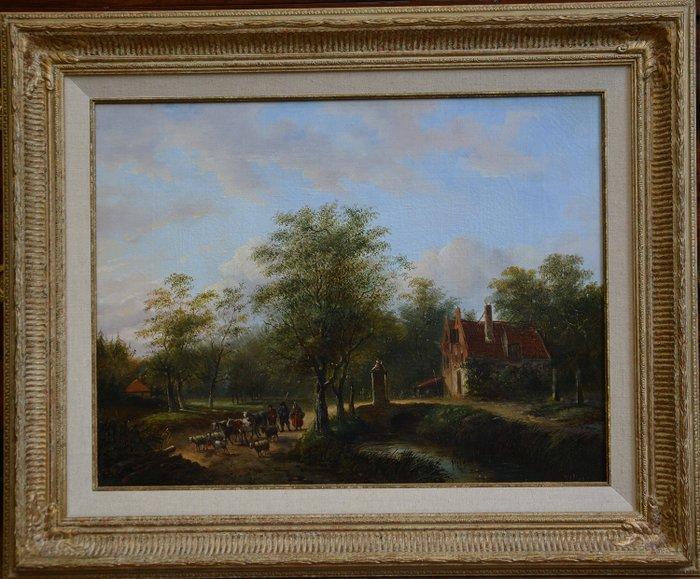 Johan Diderik Cornelis Veltens (1814-1894) - Landschap met, Antiek en Kunst, Kunst | Schilderijen | Klassiek