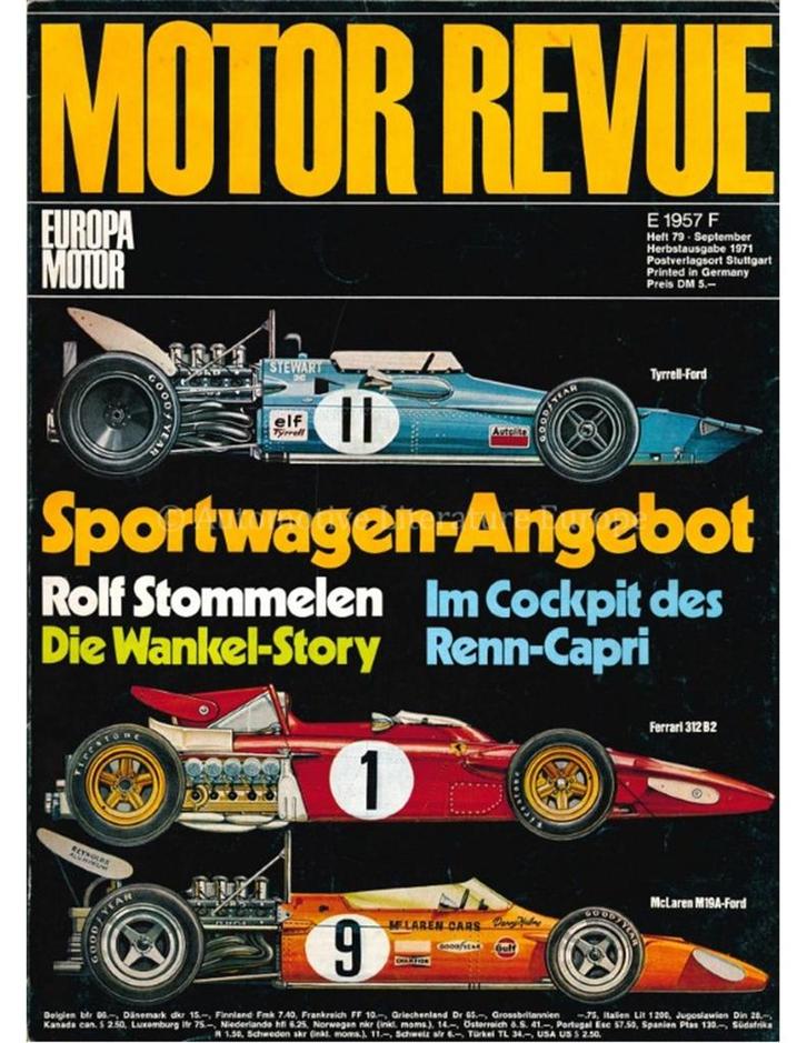 1969 MOTOR REVUE MAGAZINE 4 DUITS, Boeken, Auto's | Folders en Tijdschriften