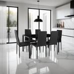 Eetkamerstoelen, kunstleer - zwart, Set van 8, Huis en Inrichting, Stoelen, Verzenden, Nieuw