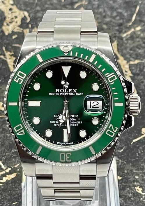 Rolex Submariner Date 116610LV Hulk - 2019 - Full Set, Sieraden, Tassen en Uiterlijk, Horloges | Heren, Staal, Zo goed als nieuw